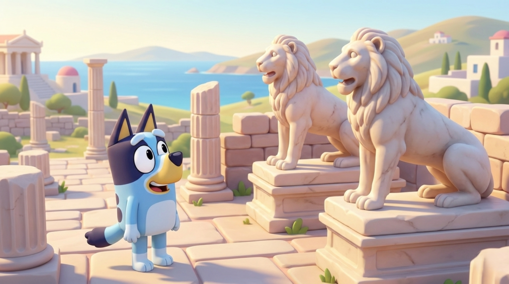 Bluey: ο σκύλος που μίλησε για την οικογένεια χωρίς να κουνήσει το δάχτυλο στην Δήλο