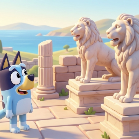 Bluey: ο σκύλος που μίλησε για την οικογένεια χωρίς να κουνήσει το δάχτυλο στην Δήλο