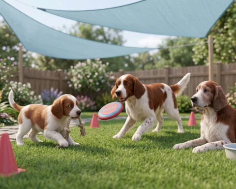 Irish Red and White Setter portrait