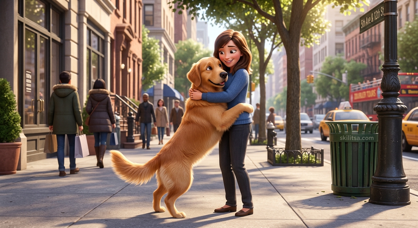 Λουμπουτίνα: Η Influencer των Δρόμων που Μοιράζει Αγκαλιές 2 Η Λουμπουτίνα (Γκόλντεν Ριτρίβερ) Μοιράζει Αγκαλιές