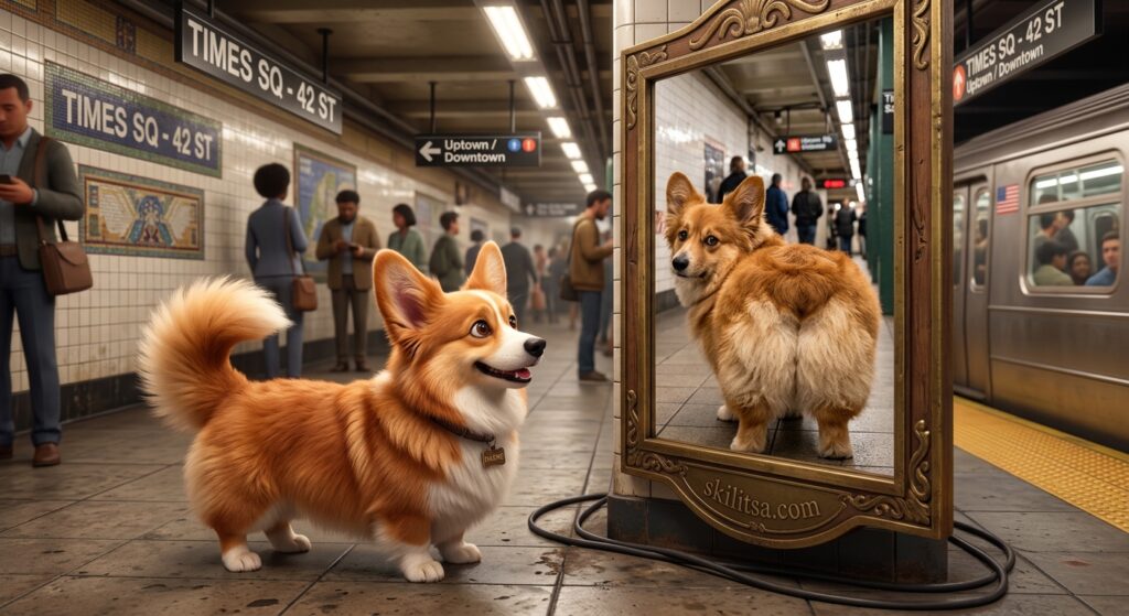Maxine The Fluffy Corgi Hero Mirror V5