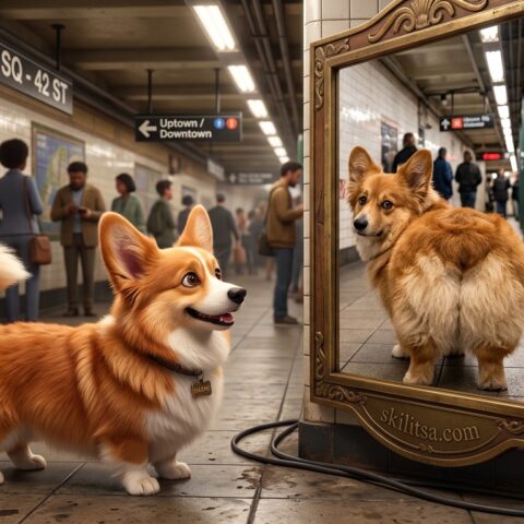 Maxine The Fluffy Corgi Hero Mirror V5
